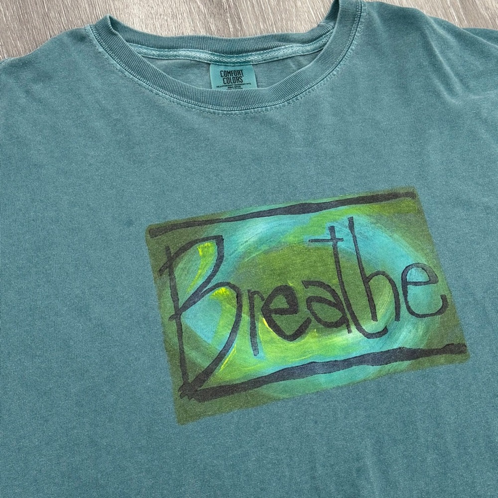 Comfort Colors Graphic Tee Breathe Logo Heavyweight T-Shirt Distressed Mens 3XL